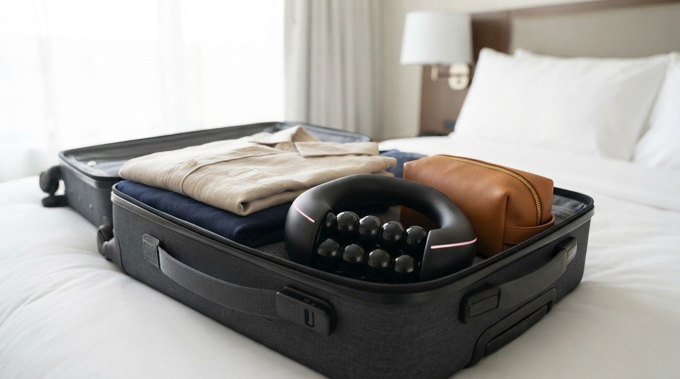 Compact travel-friendly ContourRoll massage roller
